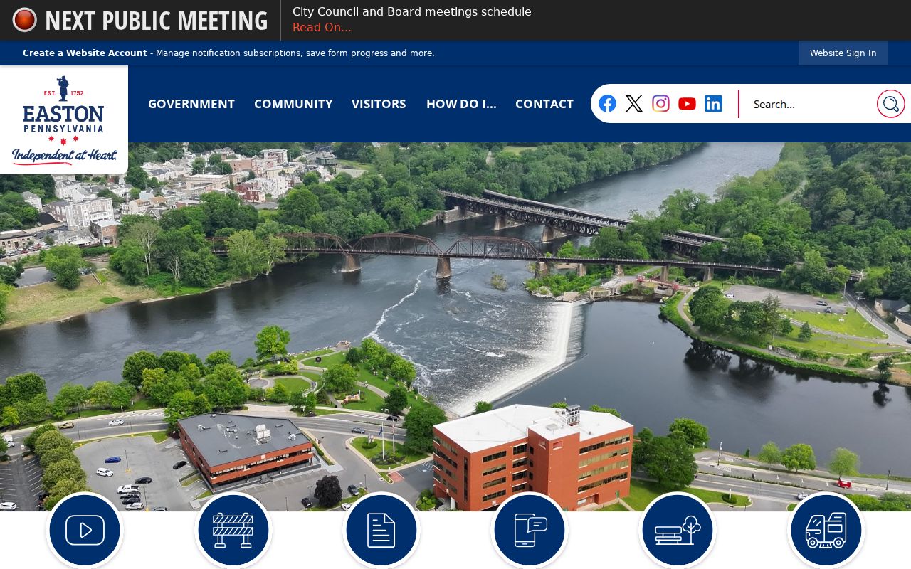 Easton city hall and local criminal records setting
