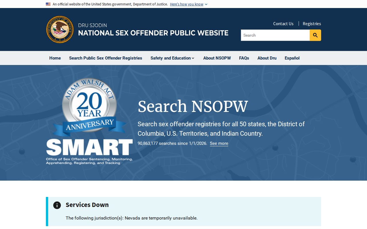 National registry search layer for Northampton County sex offender lookup research